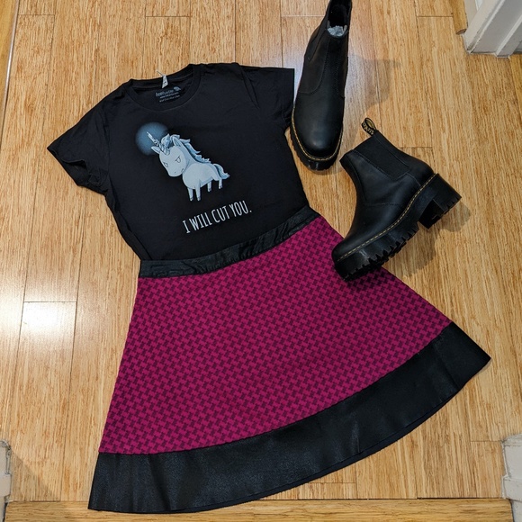 TeeTurtle Black Fitted Stabby the Unicorn Graphic T Shirt Women's Size M NWOT - Picture 5 of 7